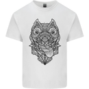 Pitbull Mandala Art Dog Lover Kids T-Shirt Childrens White