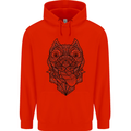 Pitbull Mandala Art Dog Lover Mens 80% Cotton Hoodie Bright Red
