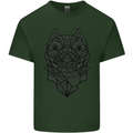 Pitbull Mandala Art Dog Lover Mens Cotton T-Shirt Tee Top Forest Green