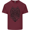 Pitbull Mandala Art Dog Lover Mens Cotton T-Shirt Tee Top Maroon