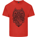 Pitbull Mandala Art Dog Lover Mens Cotton T-Shirt Tee Top Red