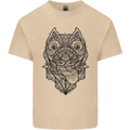 Pitbull Mandala Art Dog Lover Mens Cotton T-Shirt Tee Top Sand