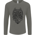 Pitbull Mandala Art Dog Lover Mens Long Sleeve T-Shirt White