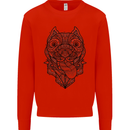 Pitbull Mandala Art Dog Lover Mens Sweatshirt Jumper Bright Red