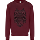 Pitbull Mandala Art Dog Lover Mens Sweatshirt Jumper Maroon