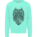 Pitbull Mandala Art Dog Lover Mens Sweatshirt Jumper Peppermint