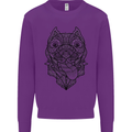 Pitbull Mandala Art Dog Lover Mens Sweatshirt Jumper Purple