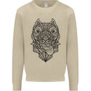 Pitbull Mandala Art Dog Lover Mens Sweatshirt Jumper Sand