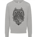 Pitbull Mandala Art Dog Lover Mens Sweatshirt Jumper Sports Grey