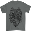 Pitbull Mandala Art Dog Lover Mens T-Shirt Cotton Gildan Charcoal
