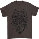Pitbull Mandala Art Dog Lover Mens T-Shirt Cotton Gildan Dark Chocolate