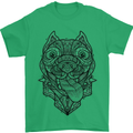 Pitbull Mandala Art Dog Lover Mens T-Shirt Cotton Gildan Irish Green
