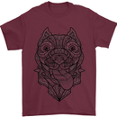 Pitbull Mandala Art Dog Lover Mens T-Shirt Cotton Gildan Maroon