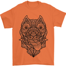 Pitbull Mandala Art Dog Lover Mens T-Shirt Cotton Gildan Orange