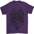 Pitbull Mandala Art Dog Lover Mens T-Shirt Cotton Gildan Purple