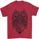 Pitbull Mandala Art Dog Lover Mens T-Shirt Cotton Gildan Red