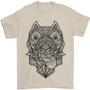 Pitbull Mandala Art Dog Lover Mens T-Shirt Cotton Gildan Sand