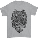 Pitbull Mandala Art Dog Lover Mens T-Shirt Cotton Gildan Sports Grey