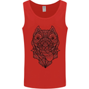 Pitbull Mandala Art Dog Lover Mens Vest Tank Top Red