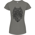 Pitbull Mandala Art Dog Lover Womens Petite Cut T-Shirt Charcoal