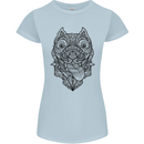 Pitbull Mandala Art Dog Lover Womens Petite Cut T-Shirt Light Blue
