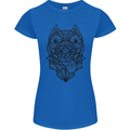 Pitbull Mandala Art Dog Lover Womens Petite Cut T-Shirt Royal Blue