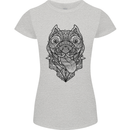 Pitbull Mandala Art Dog Lover Womens Petite Cut T-Shirt Sports Grey