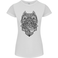 Pitbull Mandala Art Dog Lover Womens Petite Cut T-Shirt White