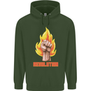 Pixelated Revolution Anarchy Anarchist 99% Childrens Kids Hoodie Forest Green