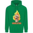 Pixelated Revolution Anarchy Anarchist 99% Childrens Kids Hoodie Irish Green