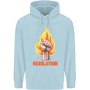 Pixelated Revolution Anarchy Anarchist 99% Childrens Kids Hoodie Light Blue