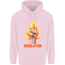 Pixelated Revolution Anarchy Anarchist 99% Childrens Kids Hoodie Light Pink
