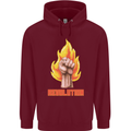 Pixelated Revolution Anarchy Anarchist 99% Childrens Kids Hoodie Maroon