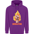 Pixelated Revolution Anarchy Anarchist 99% Childrens Kids Hoodie Purple