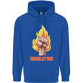 Pixelated Revolution Anarchy Anarchist 99% Childrens Kids Hoodie Royal Blue