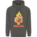 Pixelated Revolution Anarchy Anarchist 99% Childrens Kids Hoodie Storm Grey