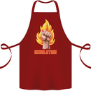 Pixelated Revolution Anarchy Anarchist 99% Cotton Apron 100% Organic Maroon
