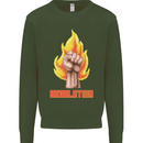 Pixelated Revolution Anarchy Anarchist 99% Kids Sweatshirt Jumper Forest Green