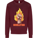 Pixelated Revolution Anarchy Anarchist 99% Kids Sweatshirt Jumper Maroon