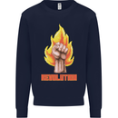 Pixelated Revolution Anarchy Anarchist 99% Kids Sweatshirt Jumper Navy Blue