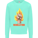 Pixelated Revolution Anarchy Anarchist 99% Kids Sweatshirt Jumper Peppermint