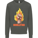 Pixelated Revolution Anarchy Anarchist 99% Kids Sweatshirt Jumper Storm Grey