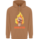 Pixelated Revolution Anarchy Anarchist 99% Mens 80% Cotton Hoodie Caramel Latte