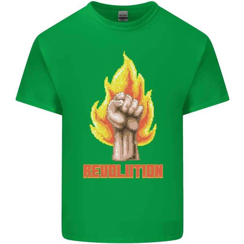 Pixelated Revolution Anarchy Anarchist 99% Mens Cotton T-Shirt Tee Top Irish Green