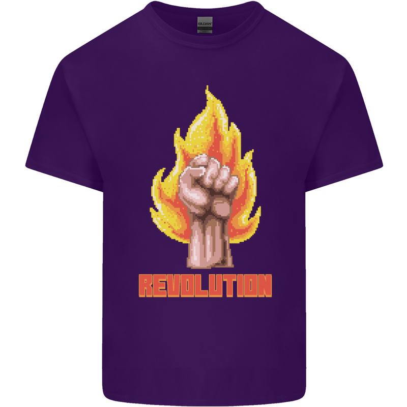 Pixelated Revolution Anarchy Anarchist 99% Mens Cotton T-Shirt Tee Top Purple