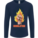 Pixelated Revolution Anarchy Anarchist 99% Mens Long Sleeve T-Shirt Navy Blue