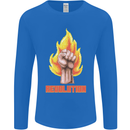Pixelated Revolution Anarchy Anarchist 99% Mens Long Sleeve T-Shirt Royal Blue