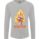 Pixelated Revolution Anarchy Anarchist 99% Mens Long Sleeve T-Shirt Sports Grey