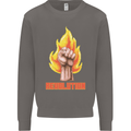 Pixelated Revolution Anarchy Anarchist 99% Mens Sweatshirt Jumper Charcoal