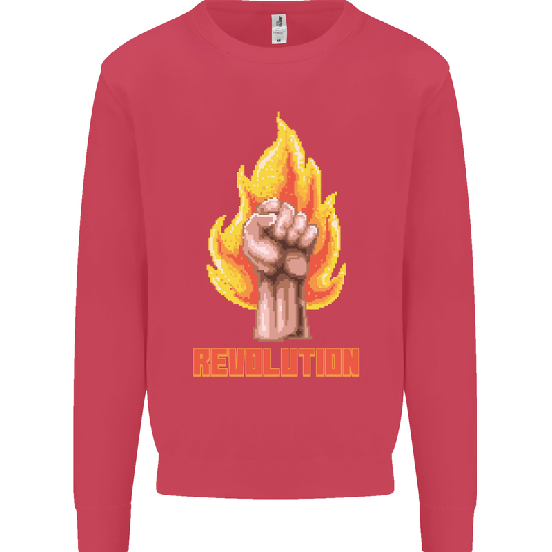 Pixelated Revolution Anarchy Anarchist 99% Mens Sweatshirt Jumper Heliconia